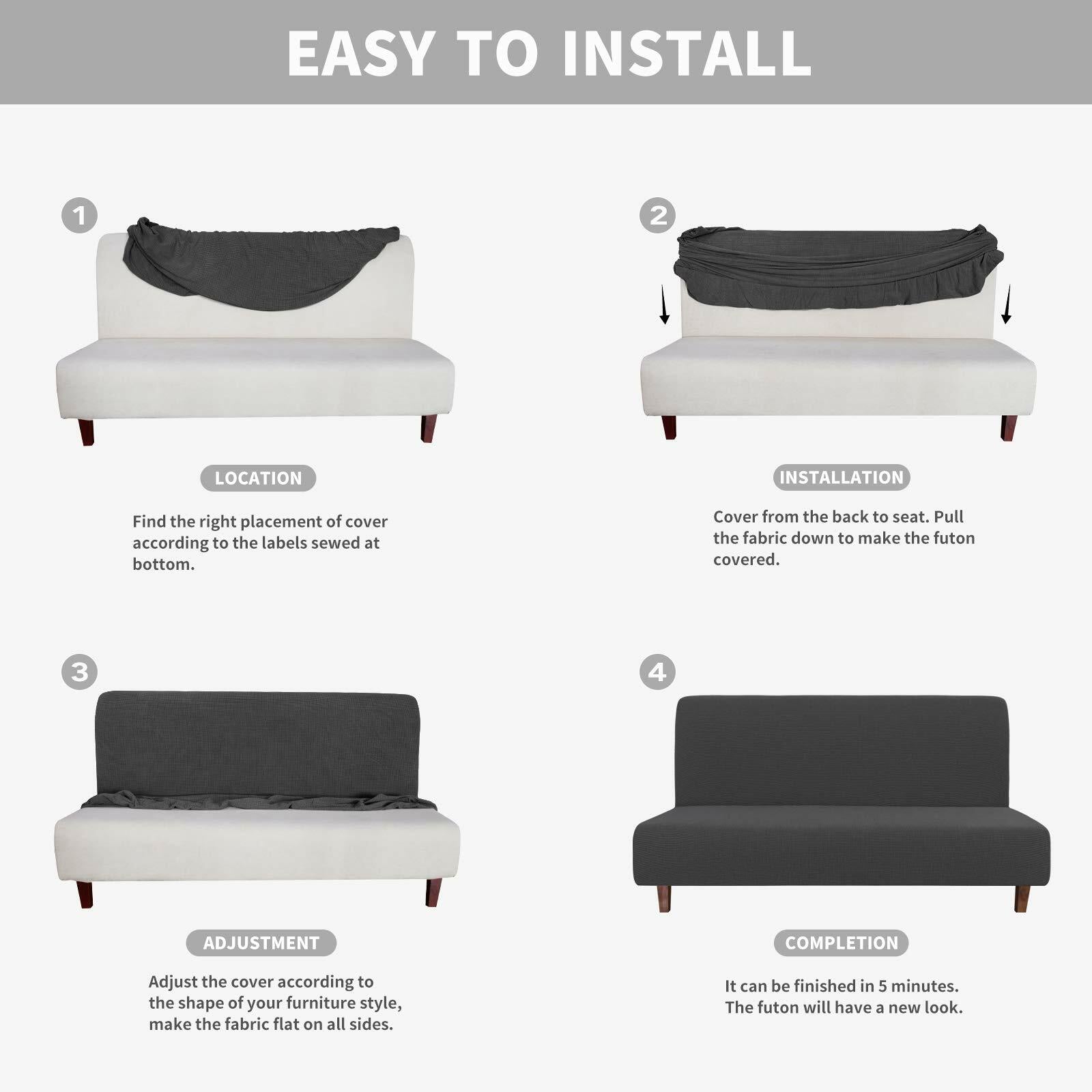 Easy-Going 100% Waterproof Futon Cover, Dual Waterproof Couch Cover for Futon,