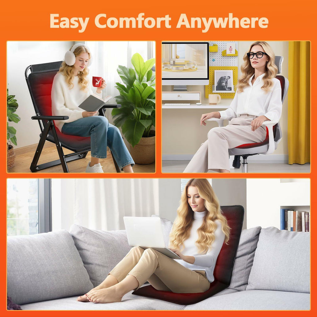 SoliSnug Heated Seat Cushion for Office Chair, Thick Heated Chair Pad, Auto Shut