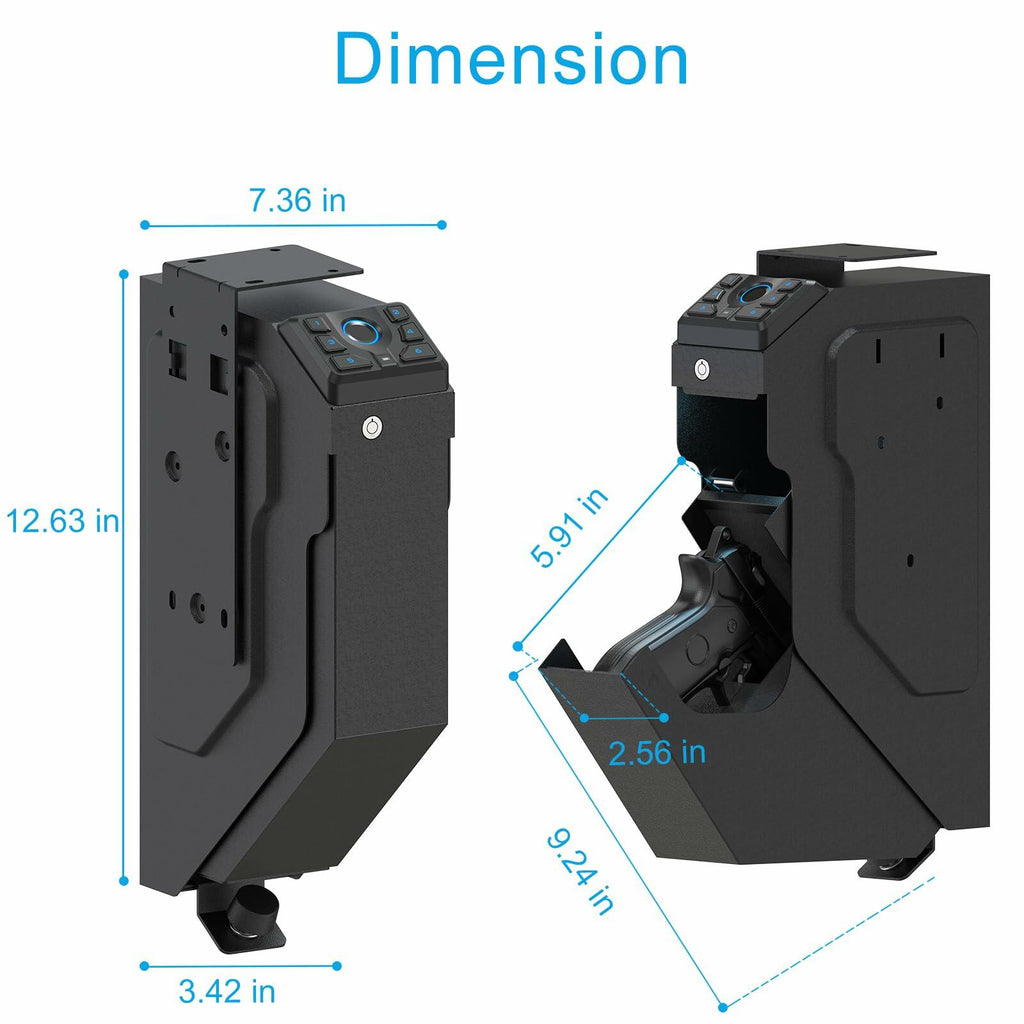 VERPROOF Biometric Gun Safe for Handgun Drop Down Pistol Safe, Smart Pistol Safe