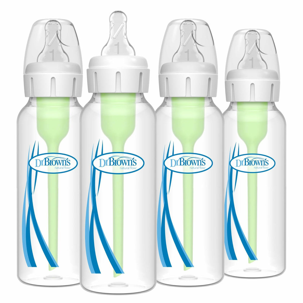 4 PABK Dr. Brown's Natural Flow Anti-Colic Options+ Narrow Baby Bottle, 8 oz/250