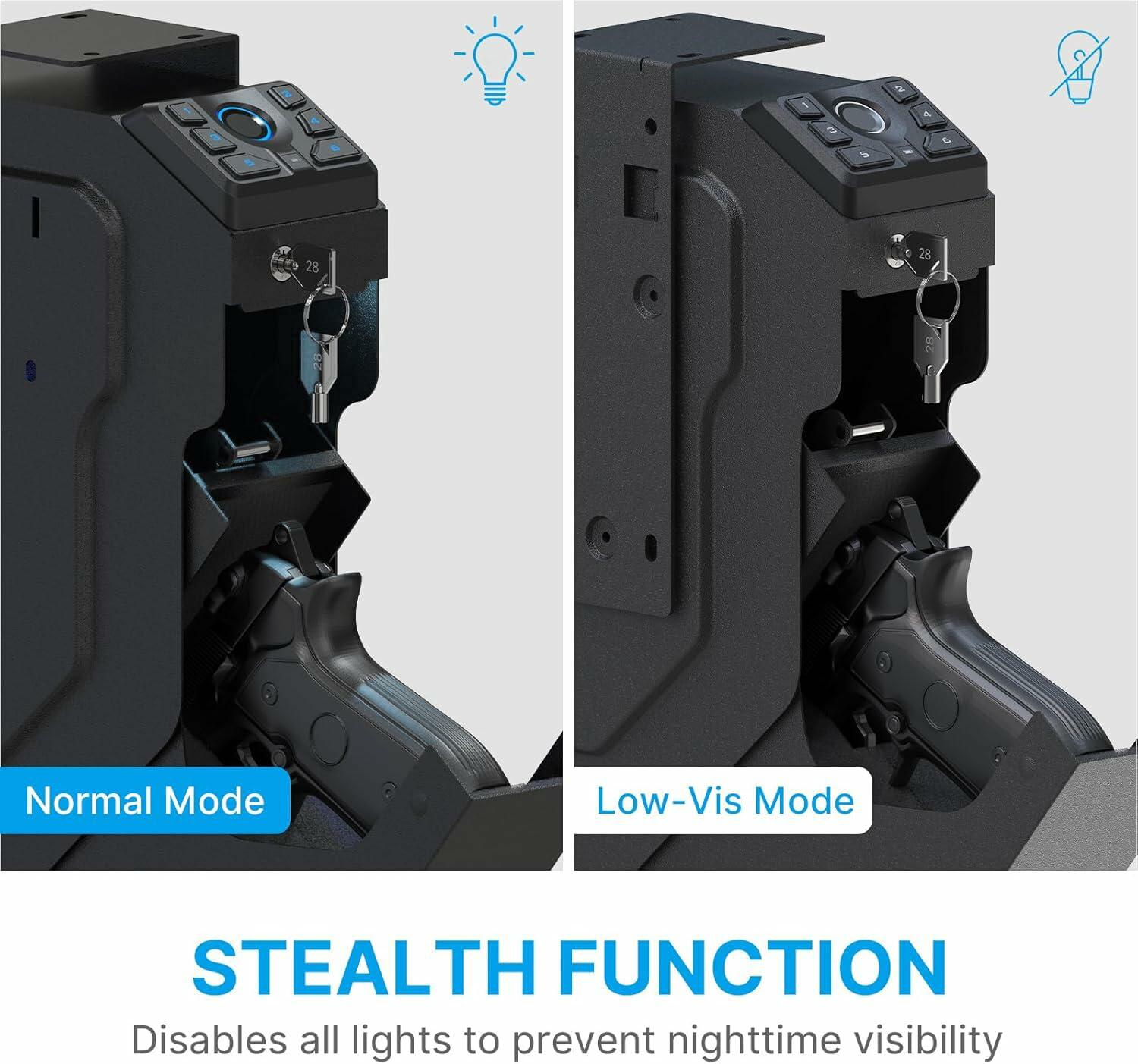 VERPROOF Biometric Gun Safe for Handgun Drop Down Pistol Safe, Smart Pistol Safe