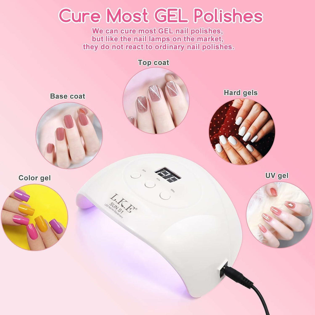 Wisdompark 72W UV LED Nail Lamp, UV Light for Gel Nails with 15 Beads Curing