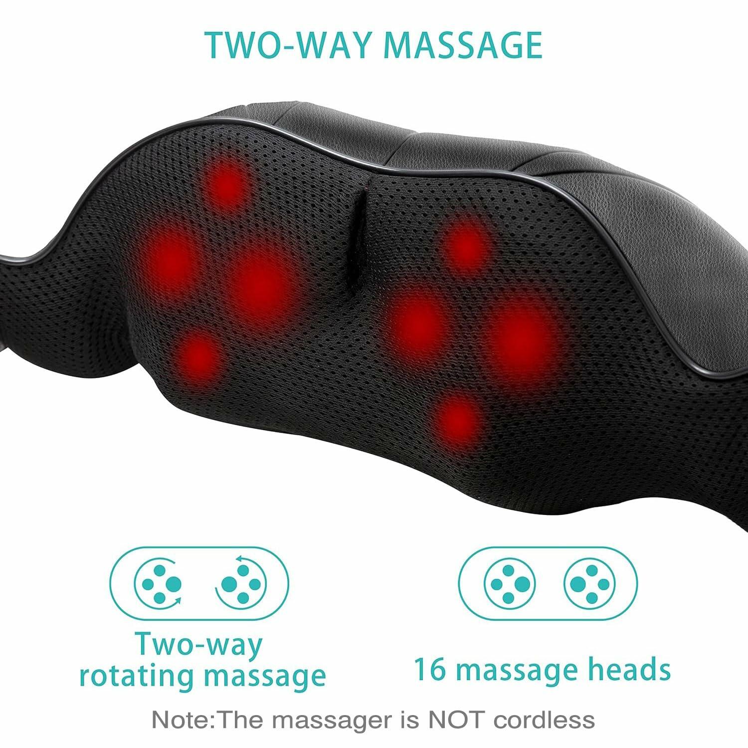 AERLANG Shiatsu Back and Neck Massager, Back Massager Deep Tissue Kneading Neck