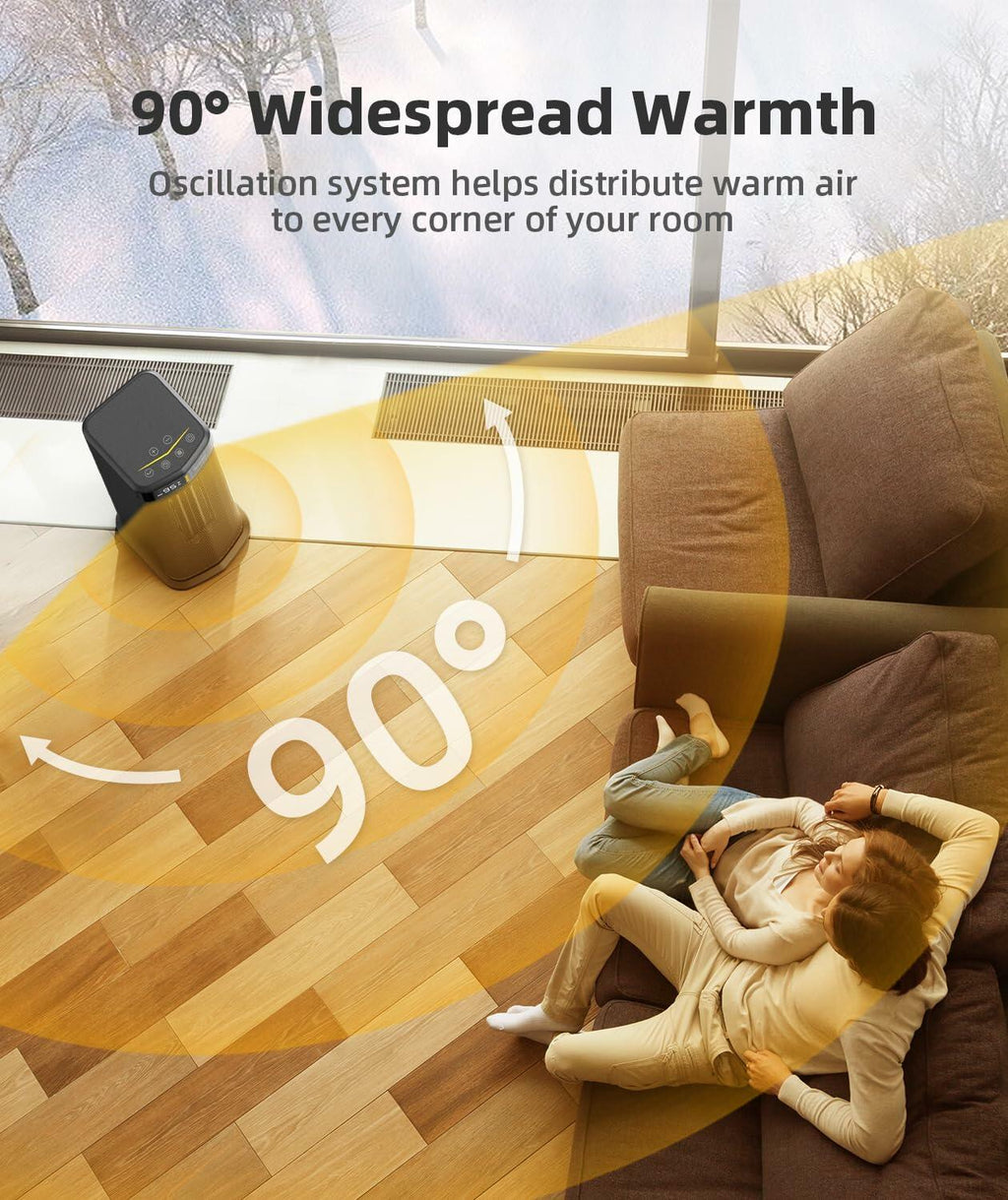 BREEZOME Space Heater for Indoor Use, 1500W Fast Heating Electric Heater with