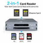 CFexpress Type A and SD Dual-Slot Memory Card Reader, 10Gbps USB 3.2 Gen 2 Type