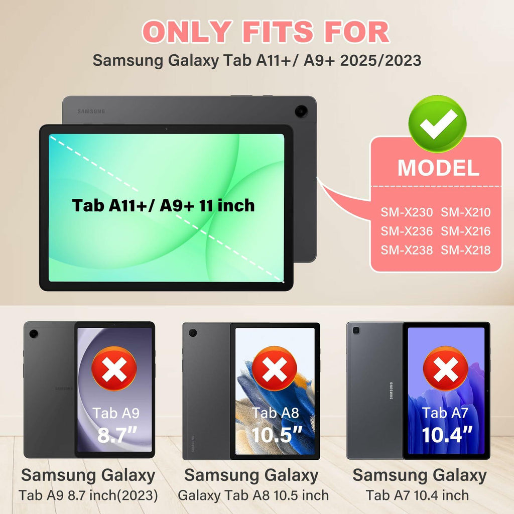 TOMORRY Case for Samsung Galaxy Tab A11+ Plus/ A9+ 11 inch 2025/2023 with Screen