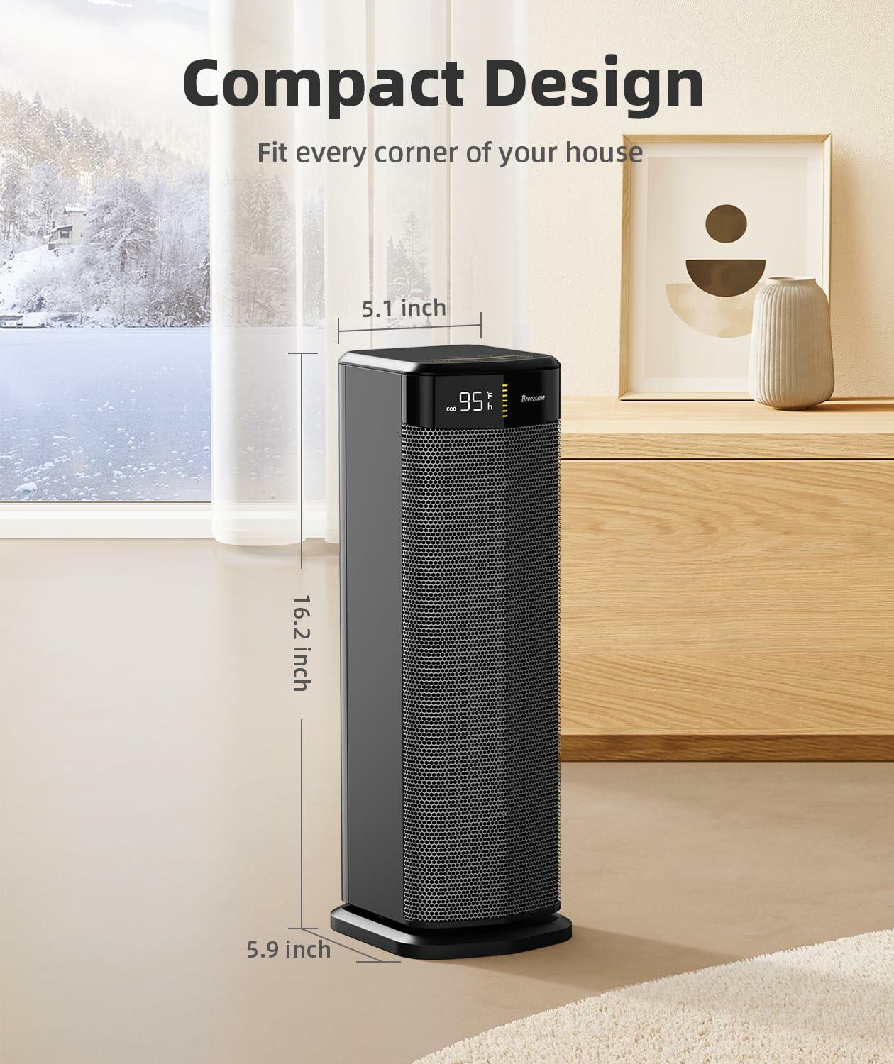 BREEZOME Space Heater for Indoor Use, 1500W Fast Heating Electric Heater with