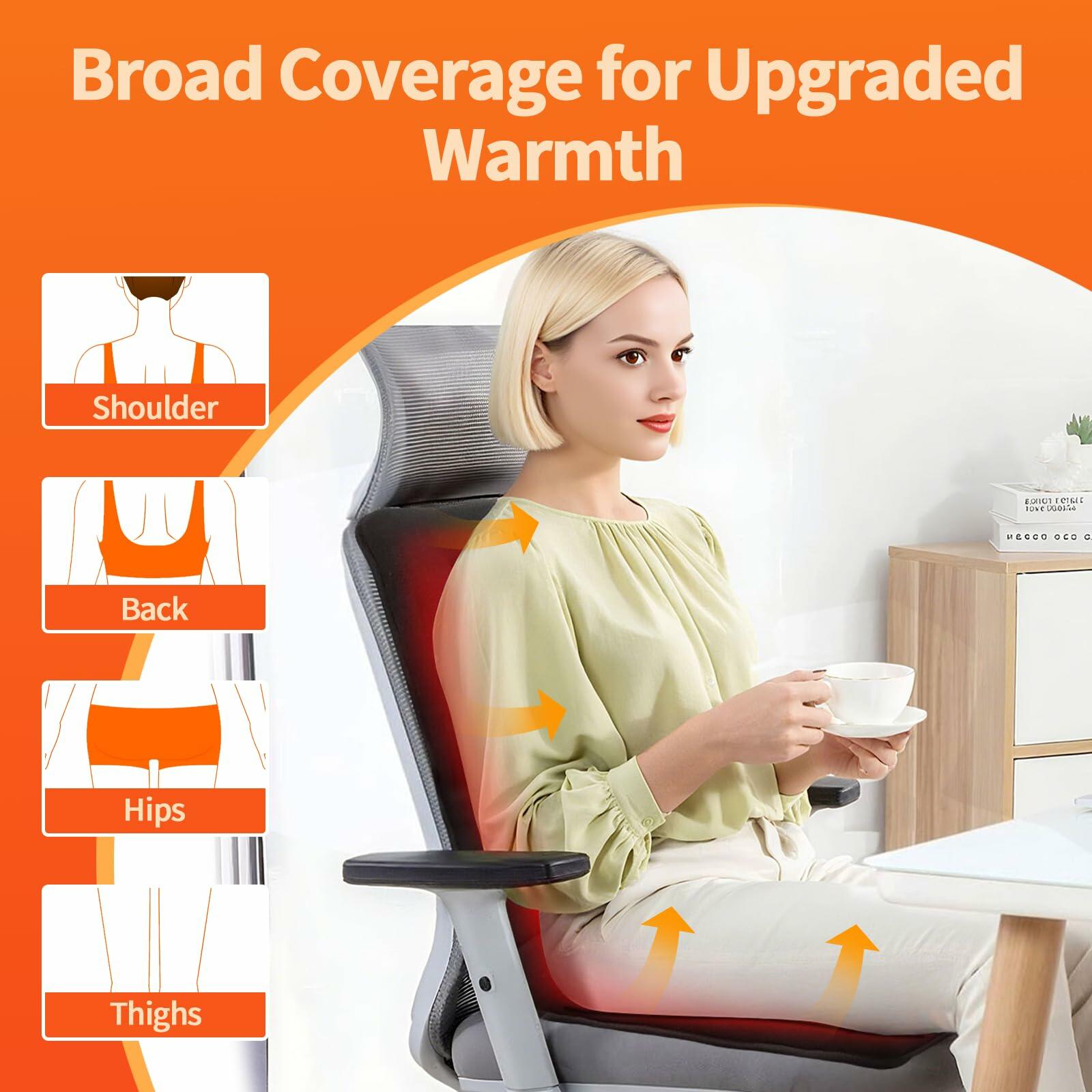 SoliSnug Heated Seat Cushion for Office Chair, Thick Heated Chair Pad, Auto Shut