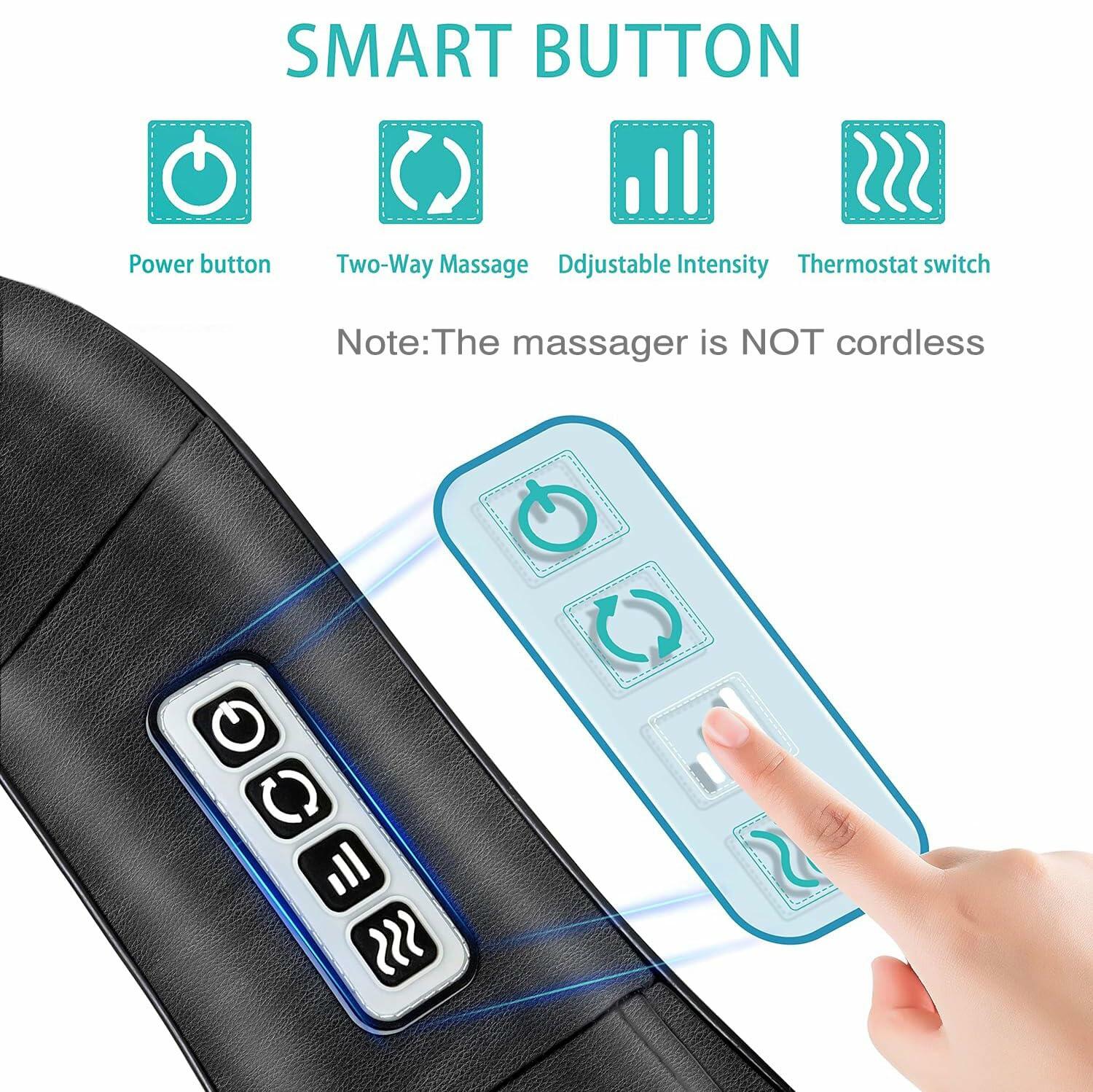 AERLANG Shiatsu Back and Neck Massager, Back Massager Deep Tissue Kneading Neck