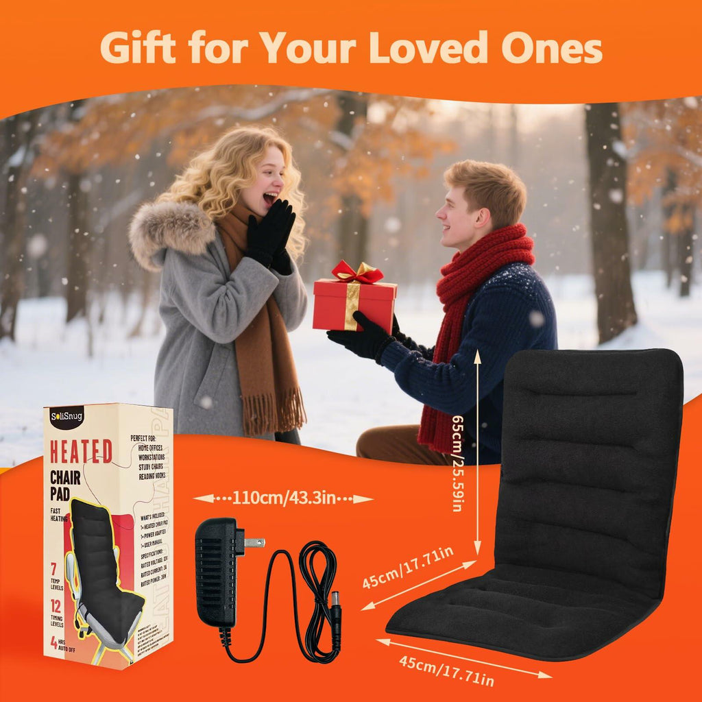SoliSnug Heated Seat Cushion for Office Chair, Thick Heated Chair Pad, Auto Shut