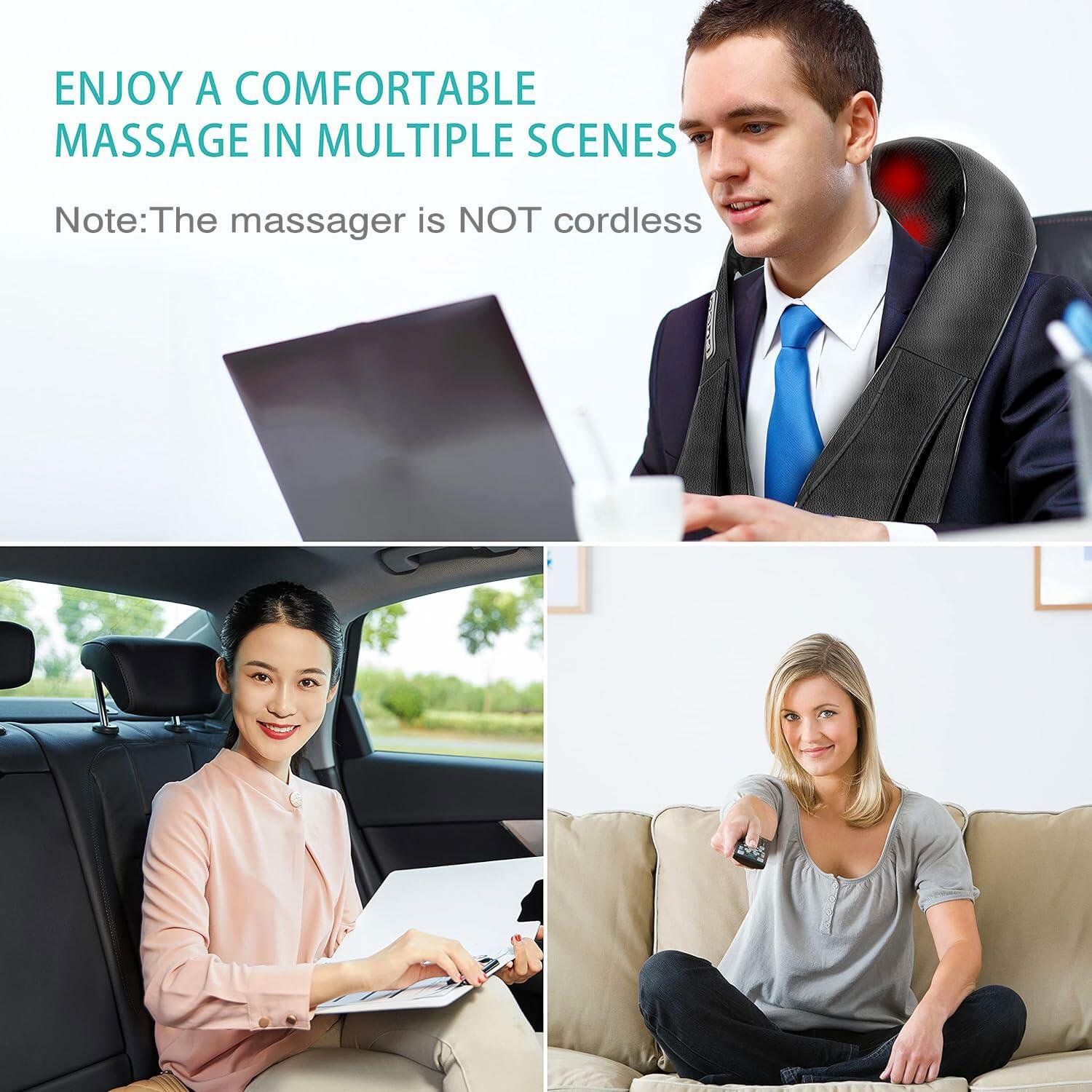 AERLANG Shiatsu Back and Neck Massager, Back Massager Deep Tissue Kneading Neck