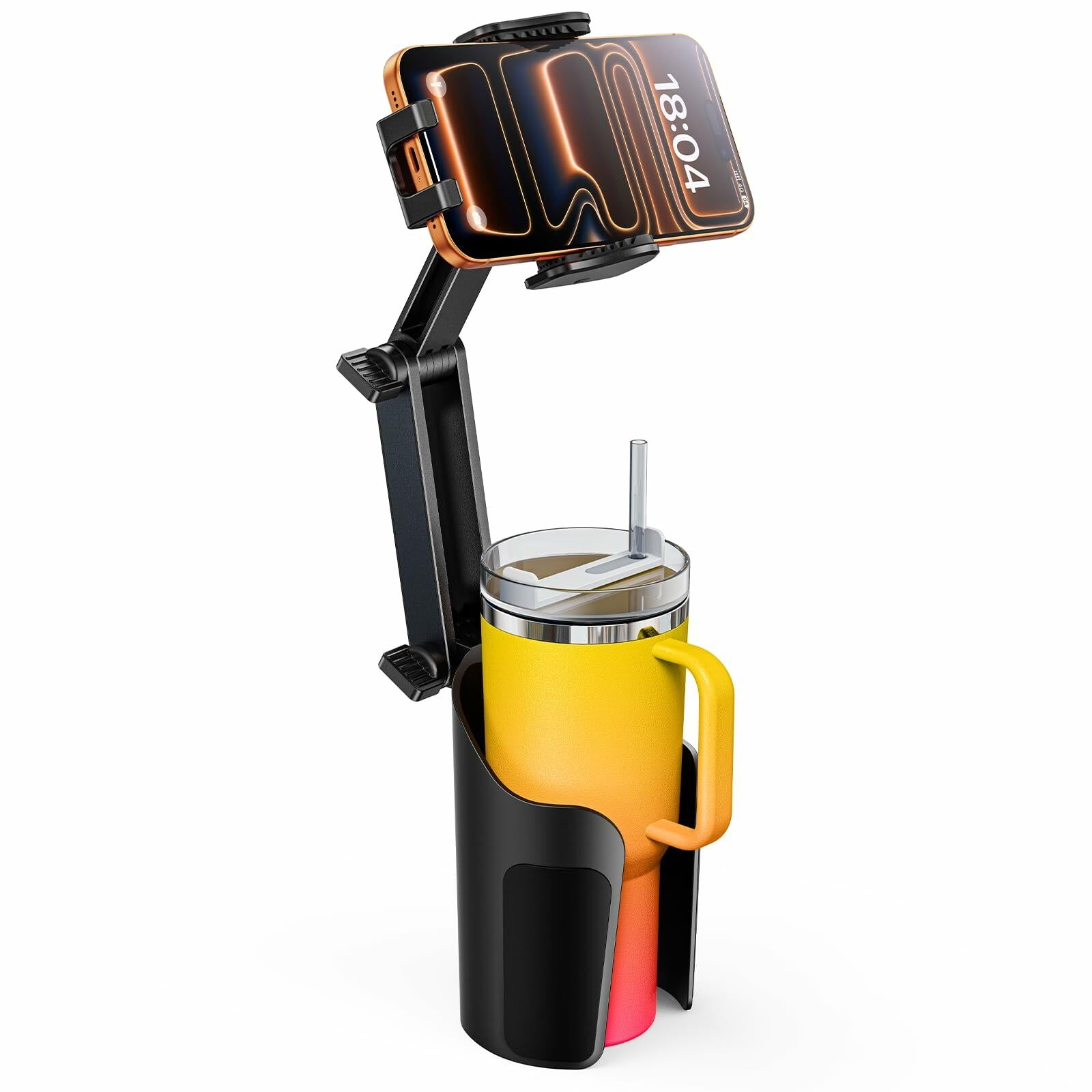 TAZENI 2-in-1 Cup Holder Cell Phone Holder for Your Car Bottle Friendly Cup Cell