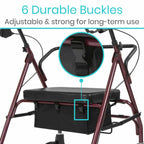 Vive Rollator Accessories Bag - Under Seat Rollator Walker Basket for Seniors -