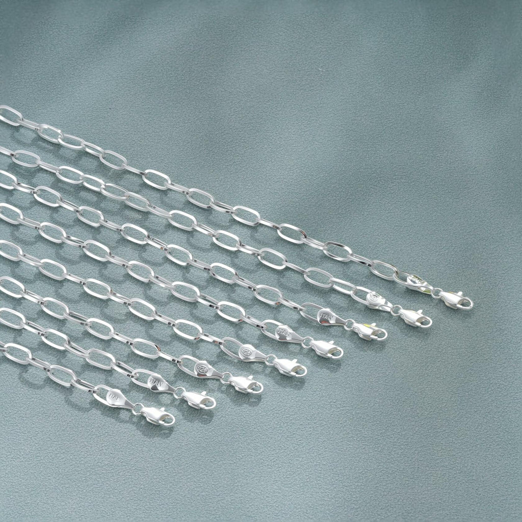 Treasure Bender S925 Sterling Silver Paperclip Chain Bracelets for Women -