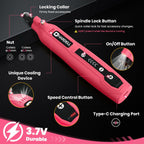 HARDELL Mini Cordless Rotary Tool, 5-Speed 3.7V Rechargeable Rotary Tool Kit