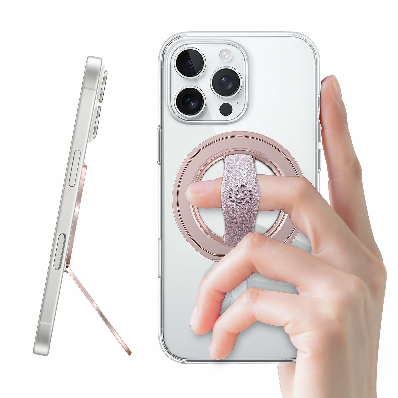 EWA MagOne 3rd Gen [Compatible with MagSafe] Phone Grip Stand with Finger Strap,