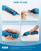 VLOXO Cordless Cardboard Cutter, 4V Rechargeable Electric Scissors Carpet Super
