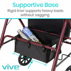 Vive Rollator Accessories Bag - Under Seat Rollator Walker Basket for Seniors -