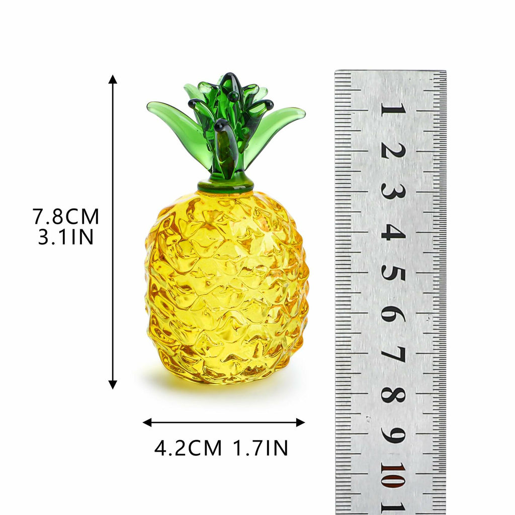 KRISININE Glass Fruit Decor Crystal Pineapple Figurine Collectibles Hand Blown