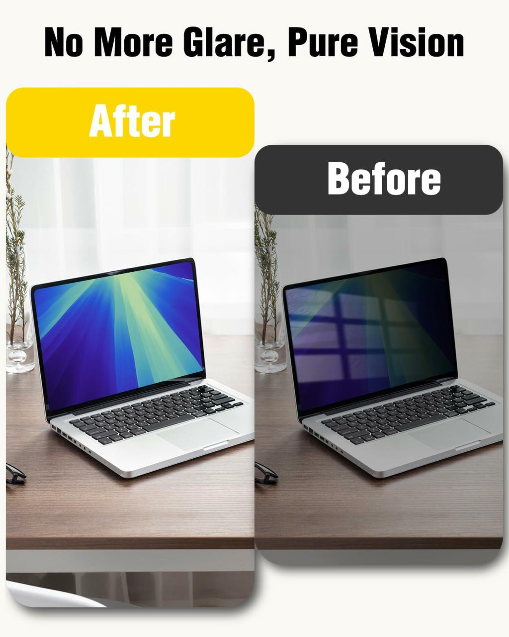 F FORITO Magnetic Laptop Privacy Screen 15.6 inch 16:9, 360° Anti Peeping