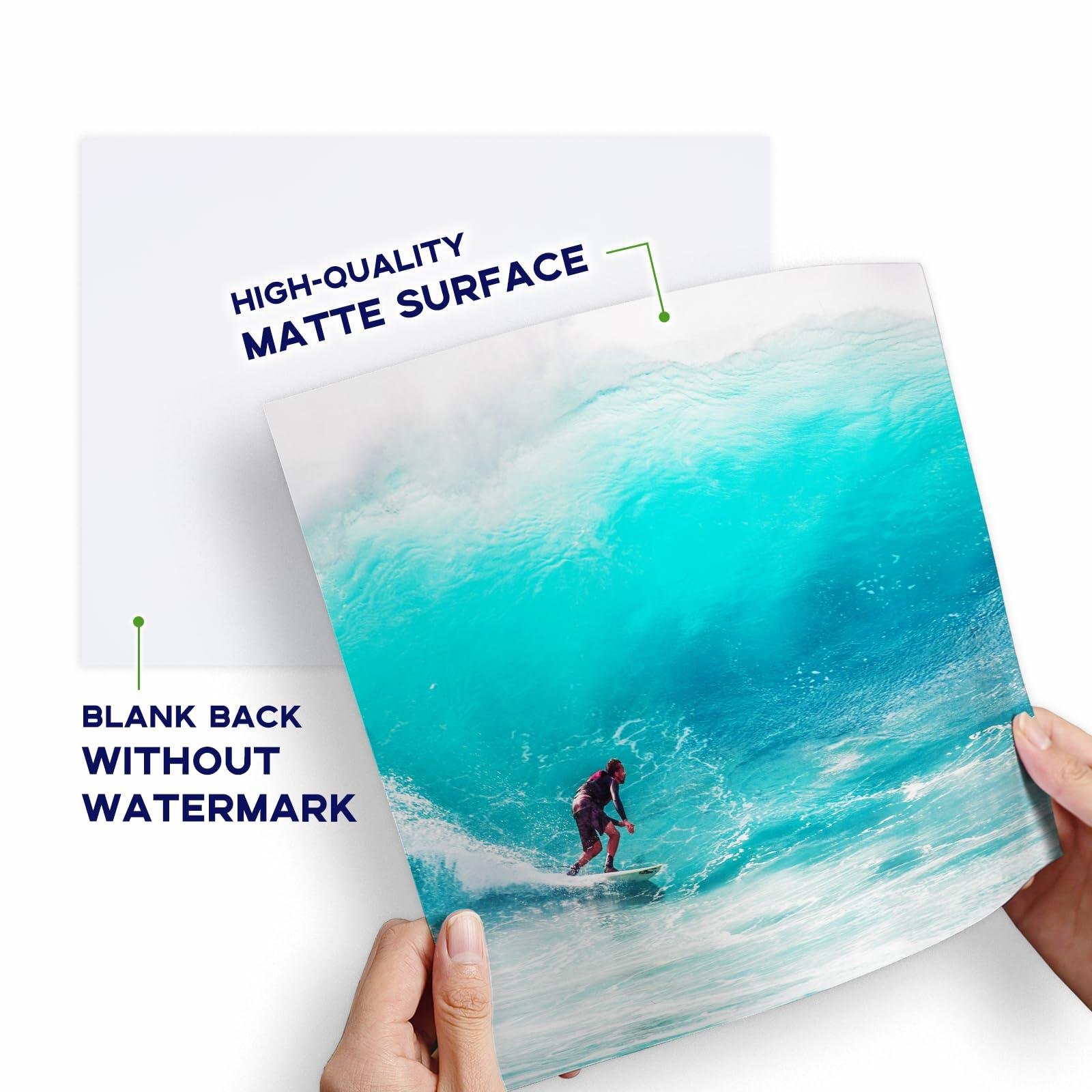 100 Sheets Matte Photo Paper 8.5x11, Goefun 200GSM/54LB Inkjet Printer Paper for
