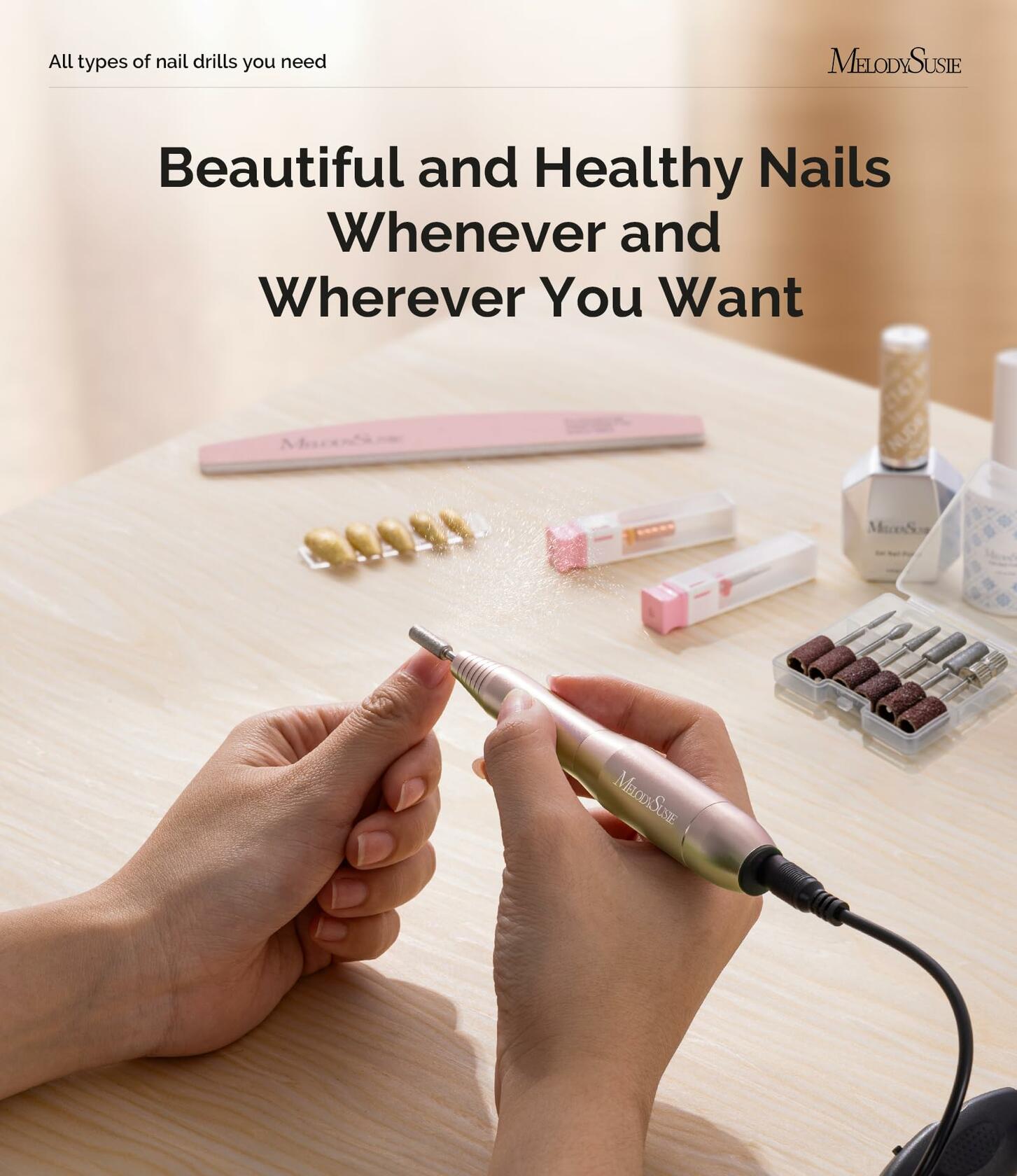 MelodySusie Pen-Shaped Portable USB Nail Drill, PC120I 20000RPM Electric Nail