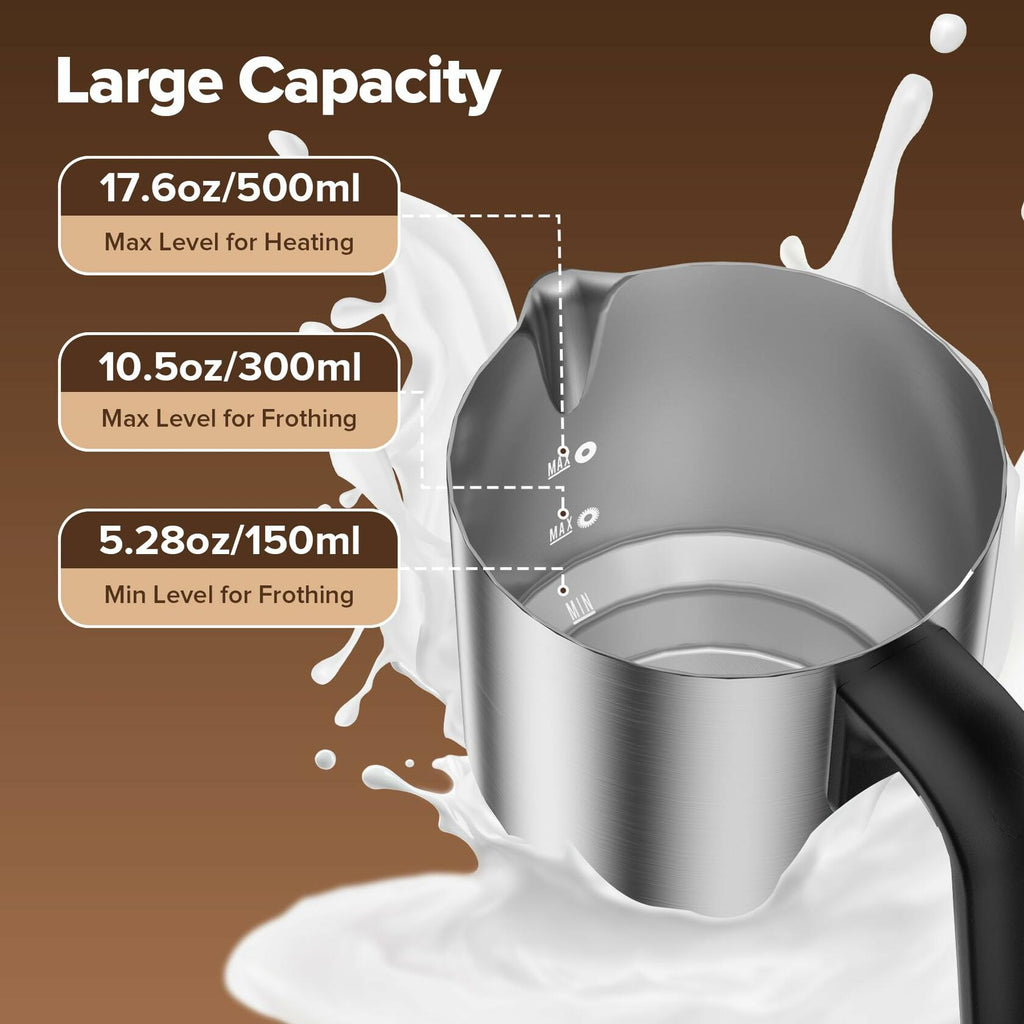 Milk Frother and Steamer, Detachable Electric Milk Frother, 30.44Oz./900ML