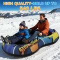 CACSPS Inflatable Snow Tube Sled 48 Inch, Heavy Duty Winter Sledding & Snow