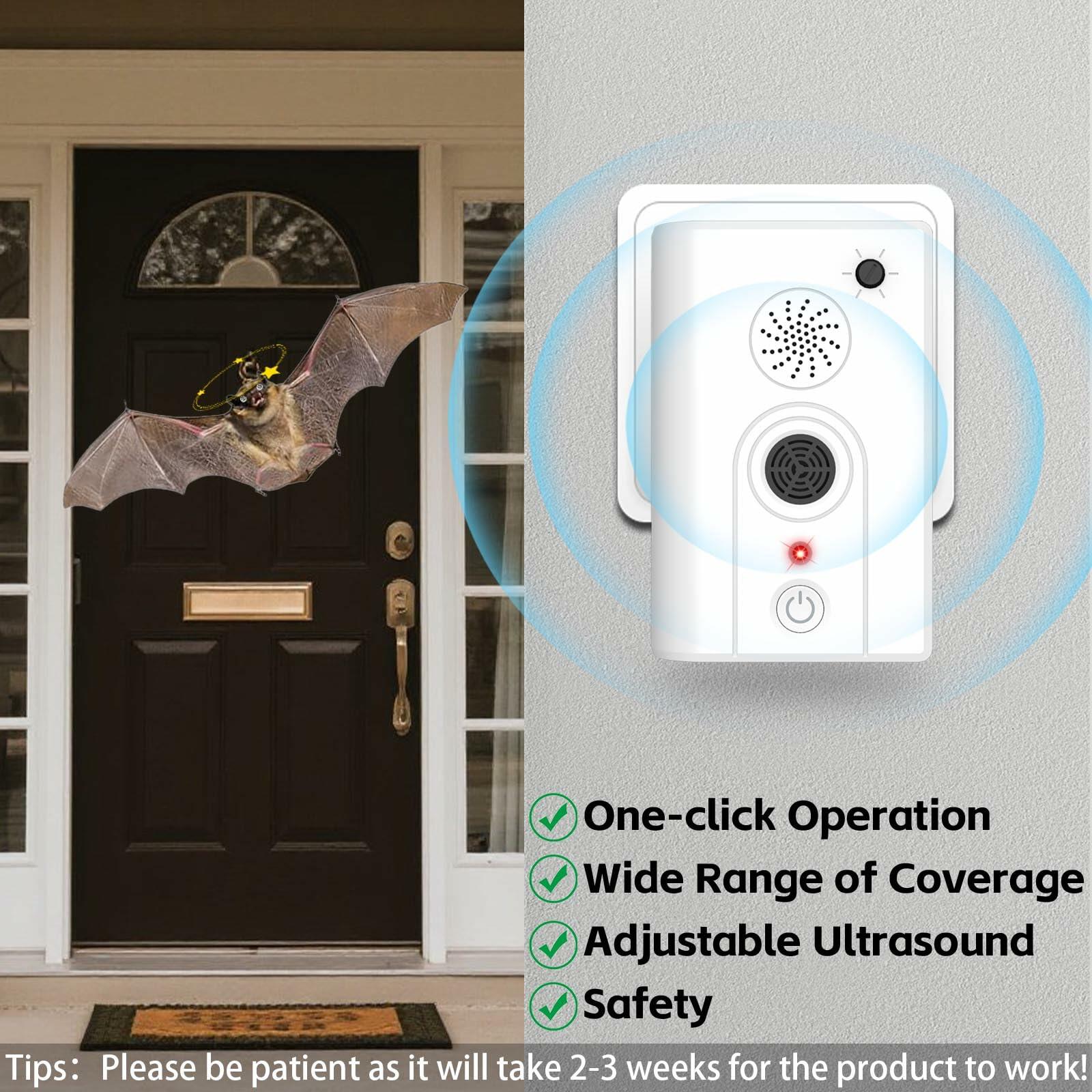 4Pack Upgraded Bat Repellent Deterrent Devices for Attic, Ultrasonic Bat