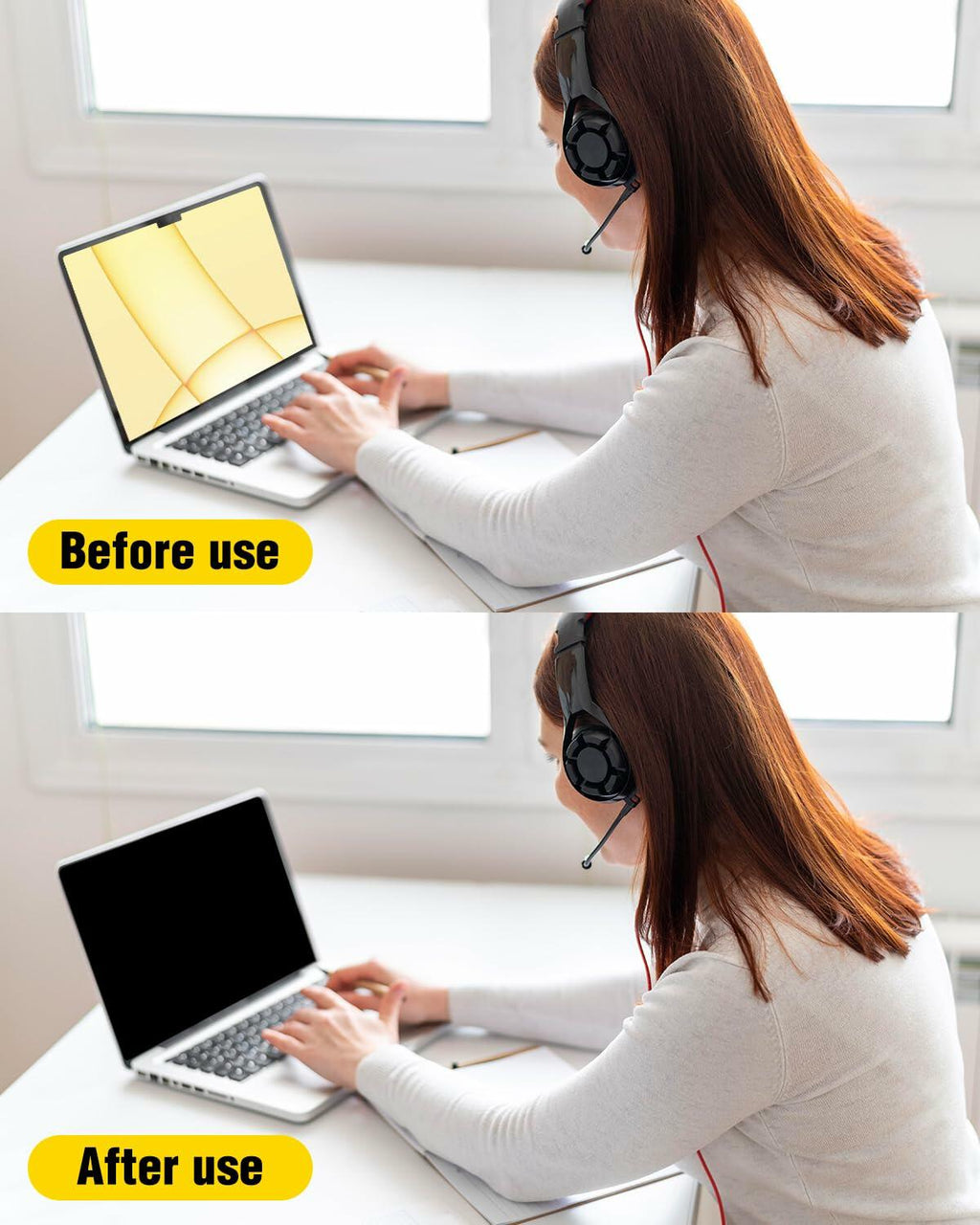 F FORITO Magnetic Laptop Privacy Screen 15.6 inch 16:9, 360° Anti Peeping