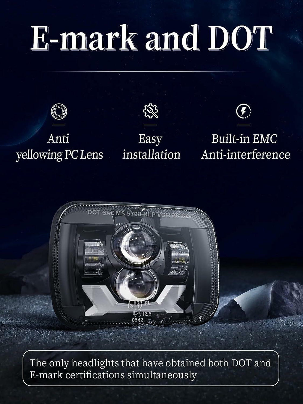 HWSTAR New 180W 1000% Bright H6054 5x7 7x6 Led Headlights Compatible with Jeep
