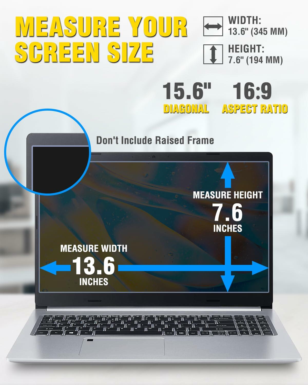 F FORITO Magnetic Laptop Privacy Screen 15.6 inch 16:9, 360° Anti Peeping