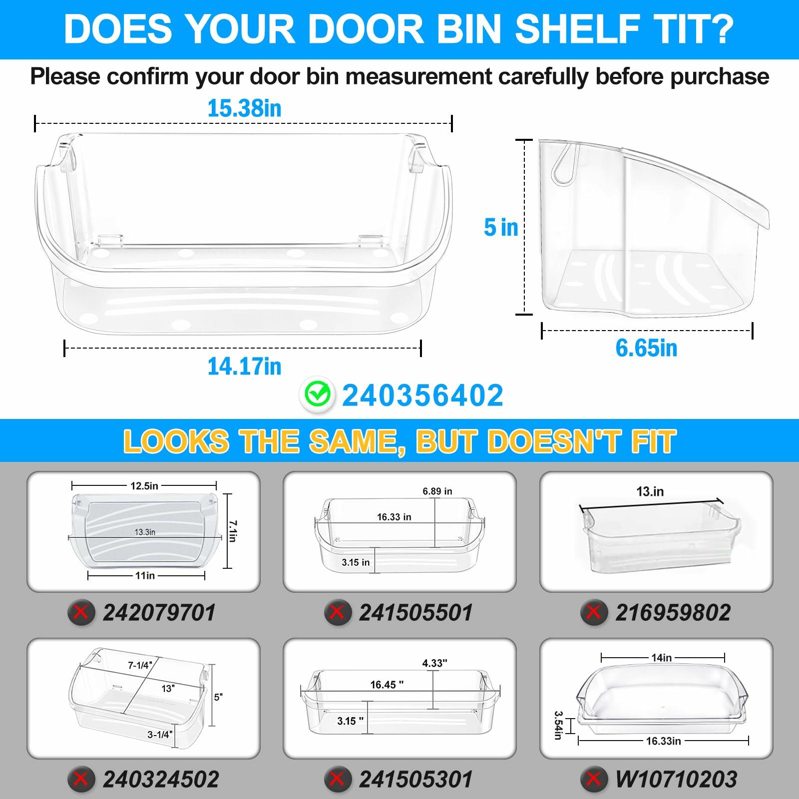 UPGRADED 240356402 Refrigerator Door Bin Compatible with Frigidaire Door Shelf