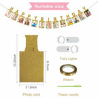 Birthday Photo Banner with 2 Strings of Fairy Lights for Children and Adult