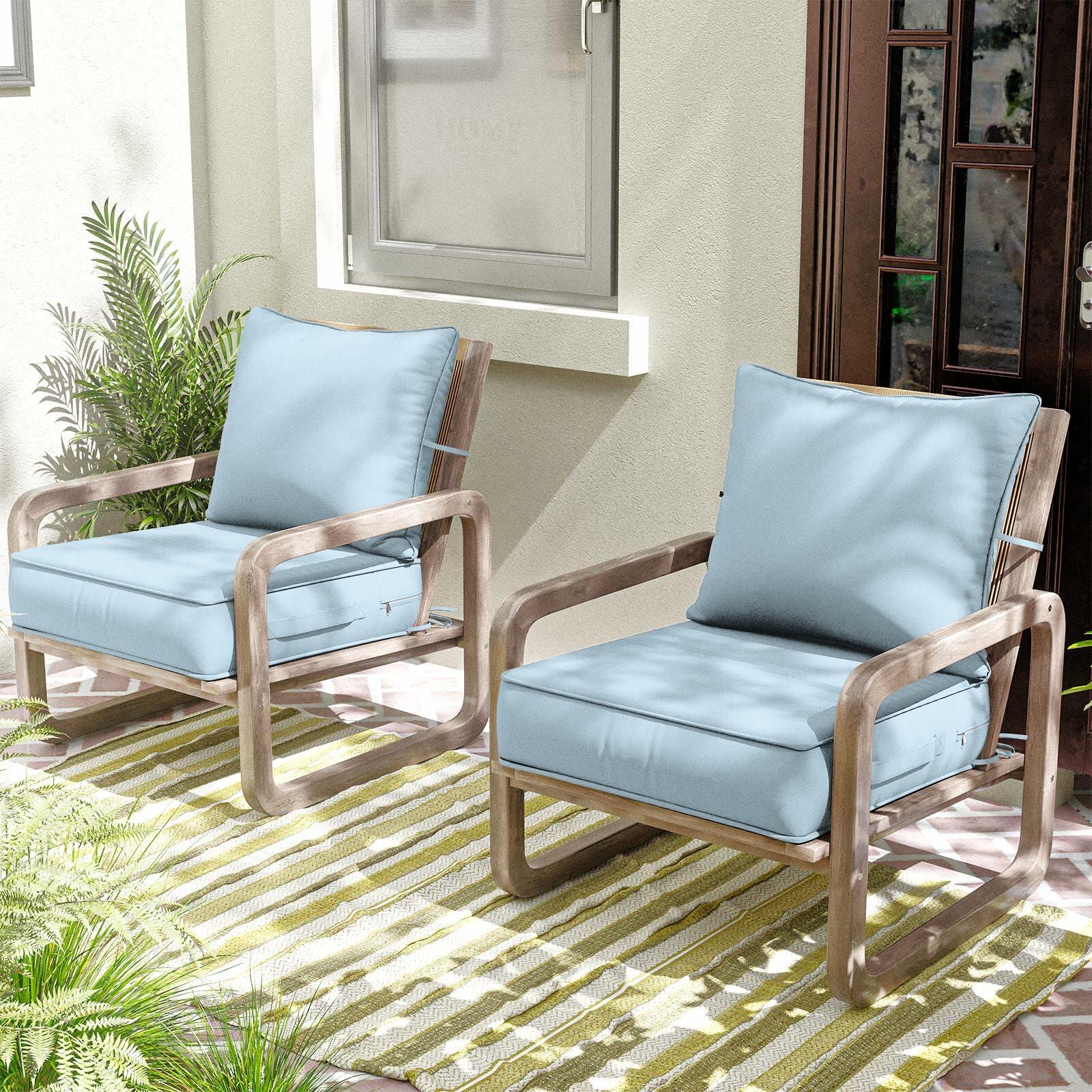 Snubbull Outdoor Patio Chair Cushions Set 22 L X 22 W X 4 H Waterproof & Fade