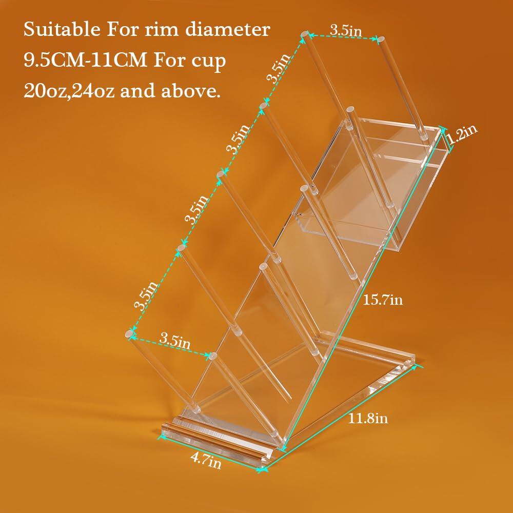 PAMISO Disposable Cups Holder, Large Acrylic Coffee Bar Organizer for 20oz,