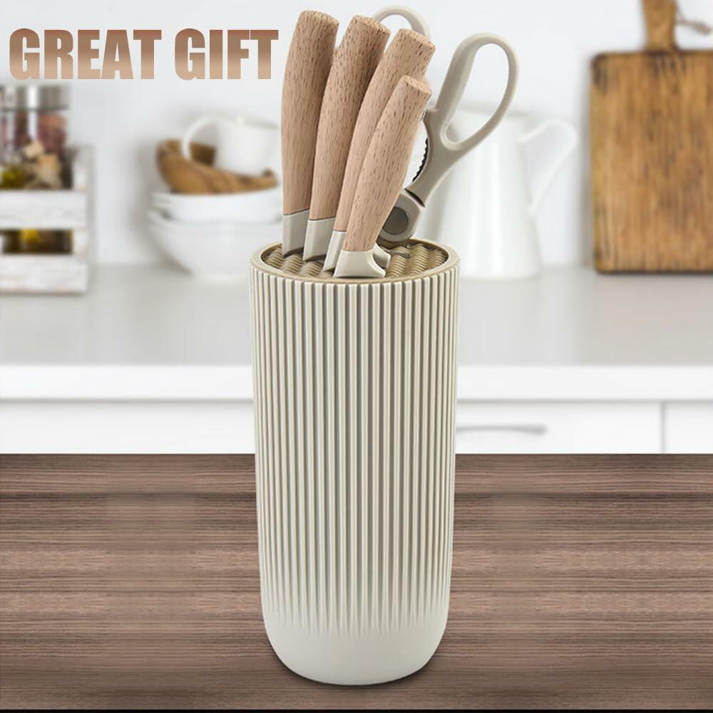 Knife Set, Wiztoynia 6-Piece Khaki Kitchen Knife Set for Home, Anti-Rust
