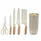 Knife Set, Wiztoynia 6-Piece Khaki Kitchen Knife Set for Home, Anti-Rust