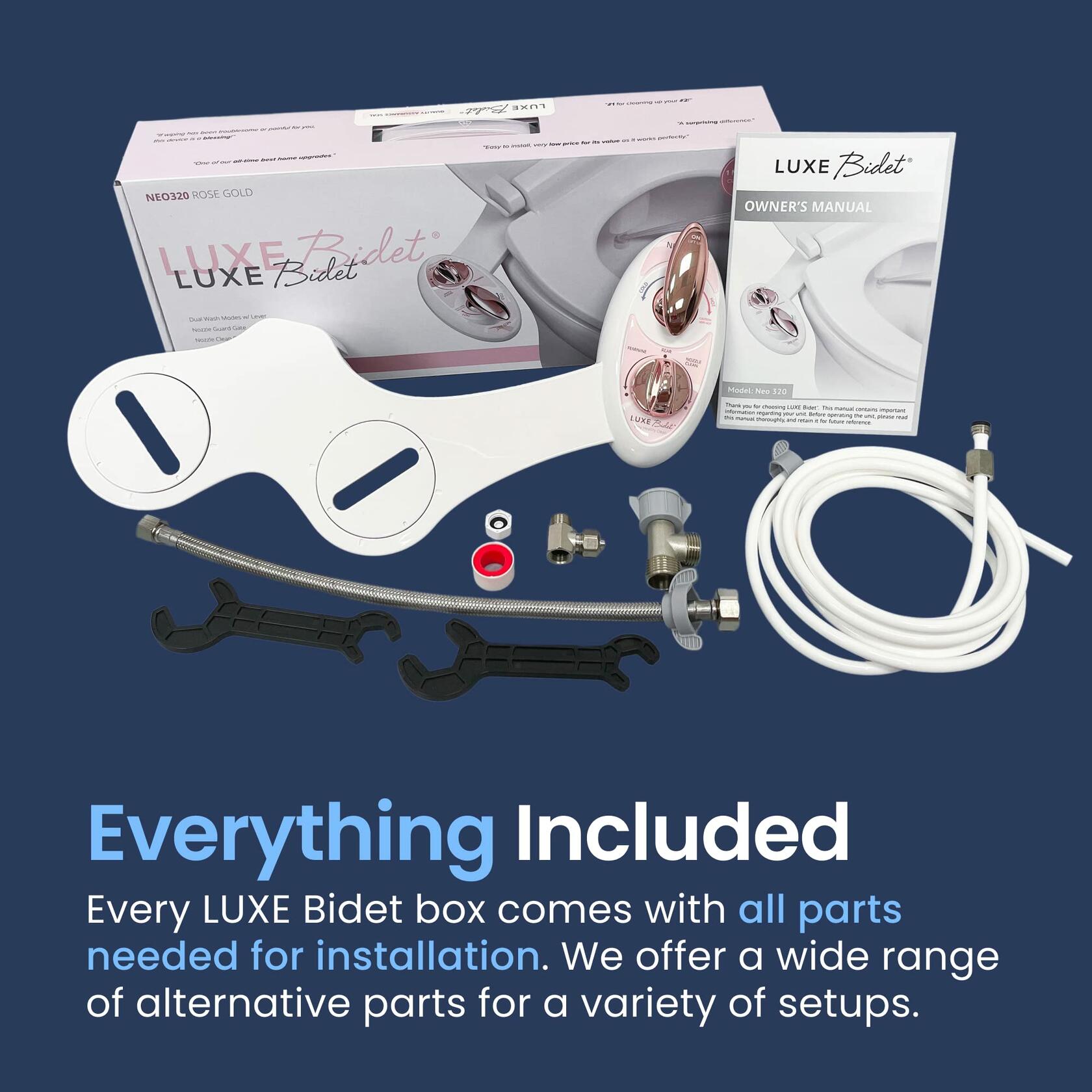 LUXE Bidet NEO 320 - Warm Water, Dual Nozzle, Self-Cleaning, Non-Electric Bidet