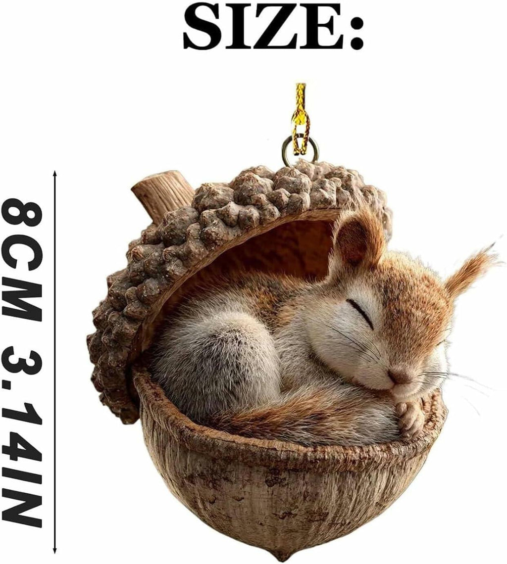 6-Piece Forest Animal Acorn Ornament Set 2D Flat Acrylic Hanging Forest Pine