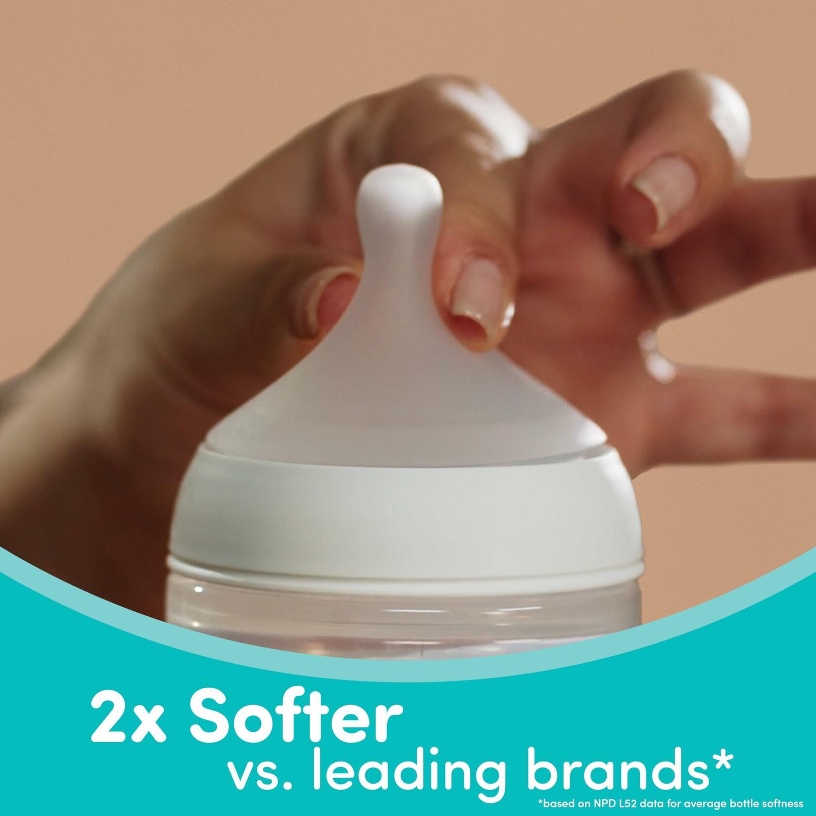 4 Pack NUK Perfect Match 2-in-1 Natural and Anti-Colic Bottle with Medium Flow,