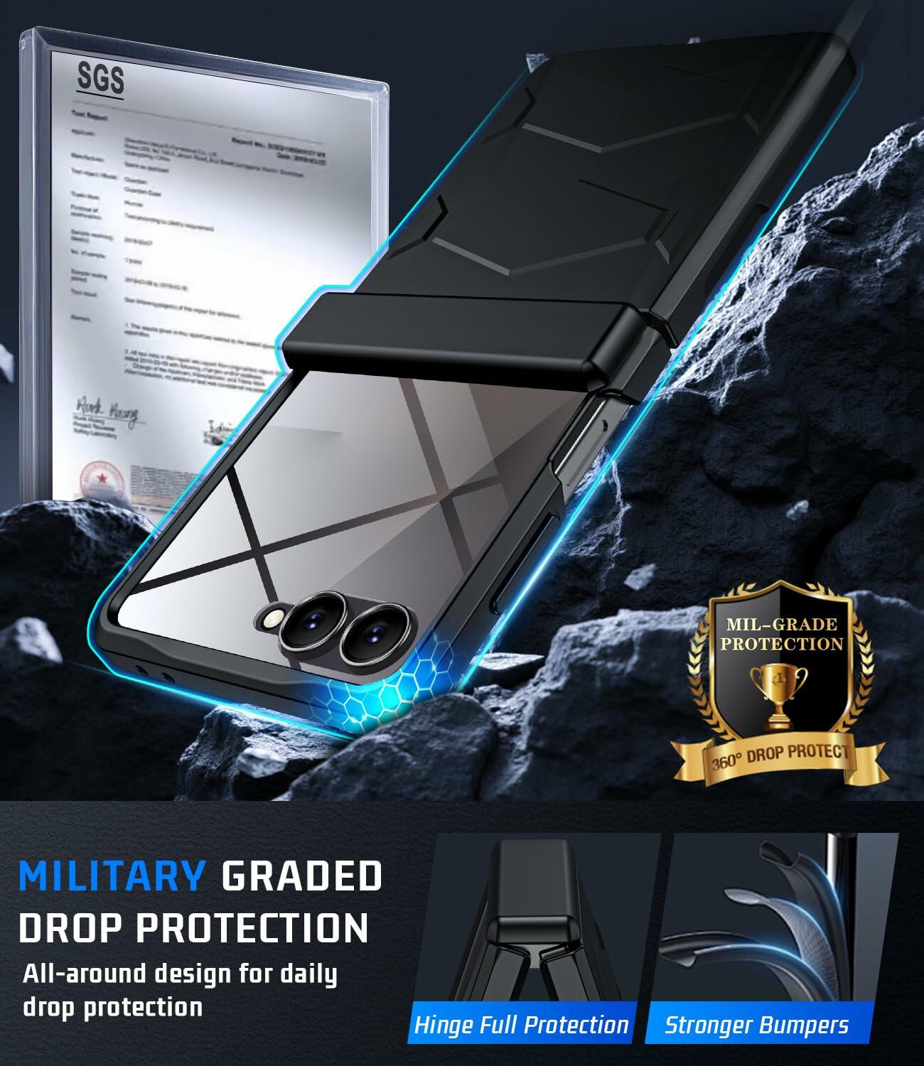 LEIAU Armor case for Samsung Z-Flip-7: Full-Body Military Grade Protective Phone
