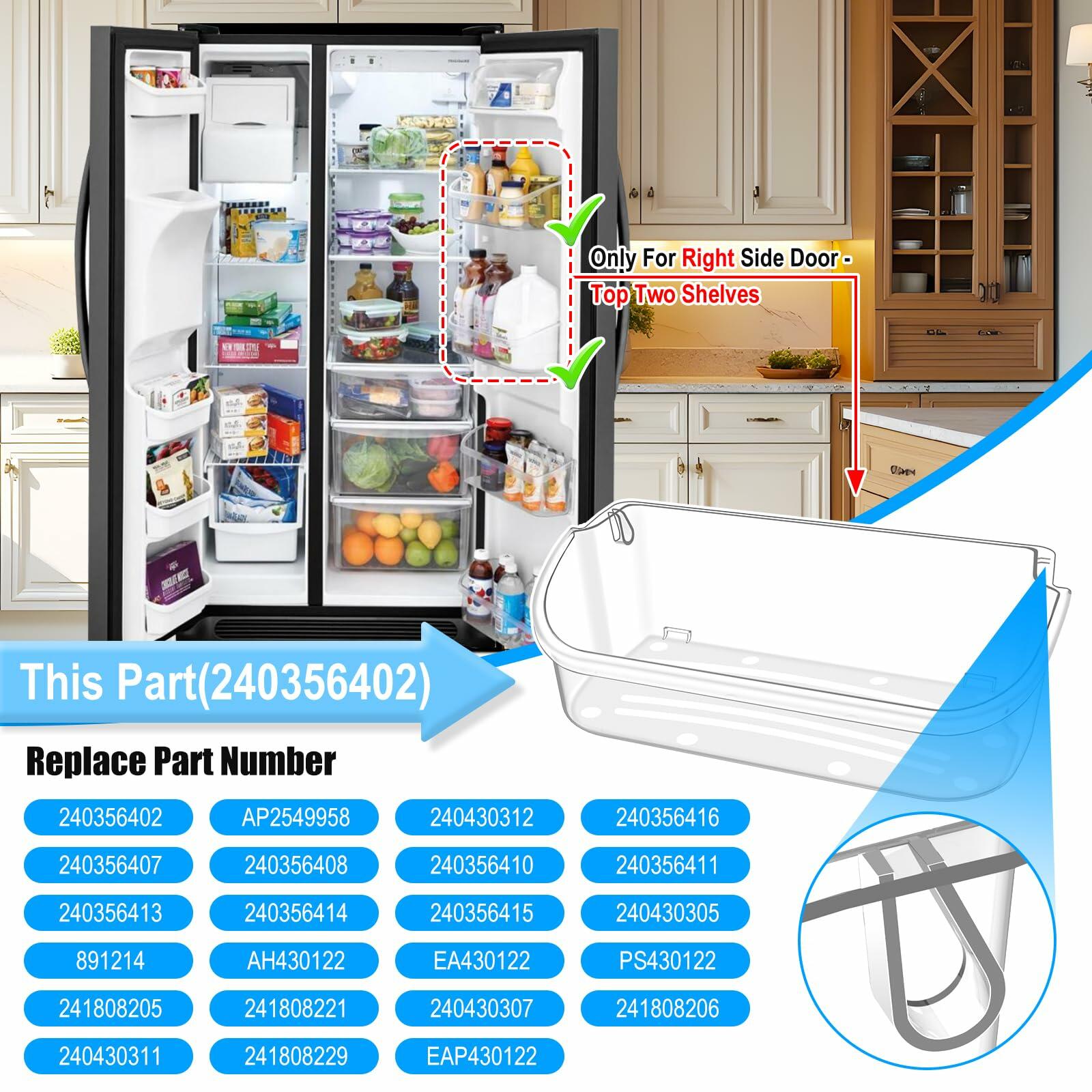 UPGRADED 240356402 Refrigerator Door Bin Compatible with Frigidaire Door Shelf