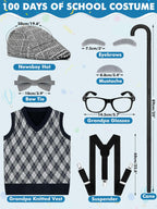 Luces 100th Days of School Costume, Boys Old Man Costume Vest Hat Accessories,