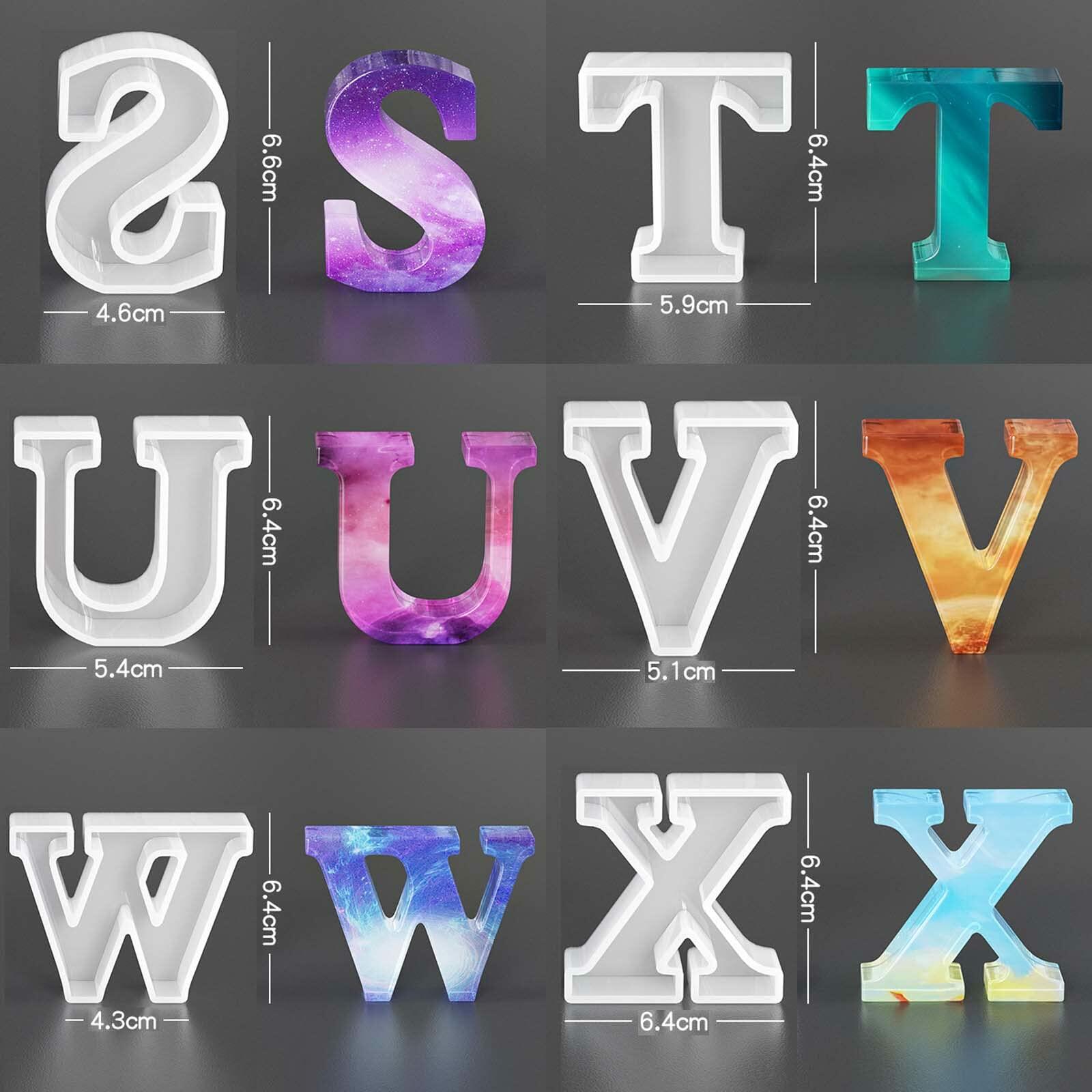 Letter Mold 2.5 inch 26 Pack Letter Mold Letter Resin Mold Alphabet Candle Mold