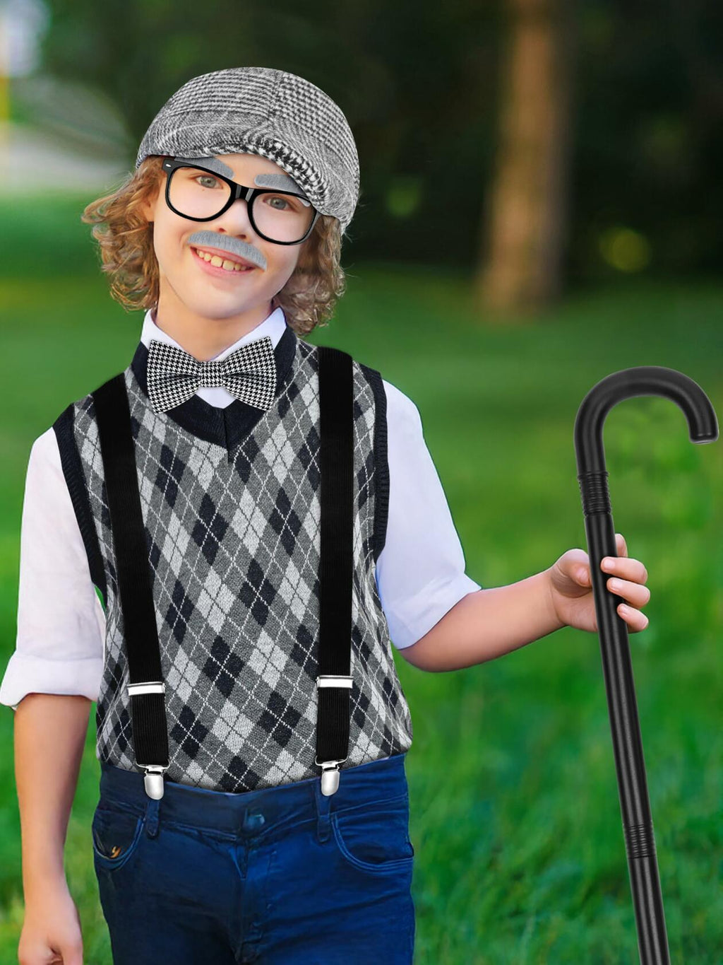 Luces 100th Days of School Costume, Boys Old Man Costume Vest Hat Accessories,