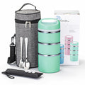 Lille Home Stackable Stainless Steel Thermal Compartment Lunch/Snack Box, 3-Tier