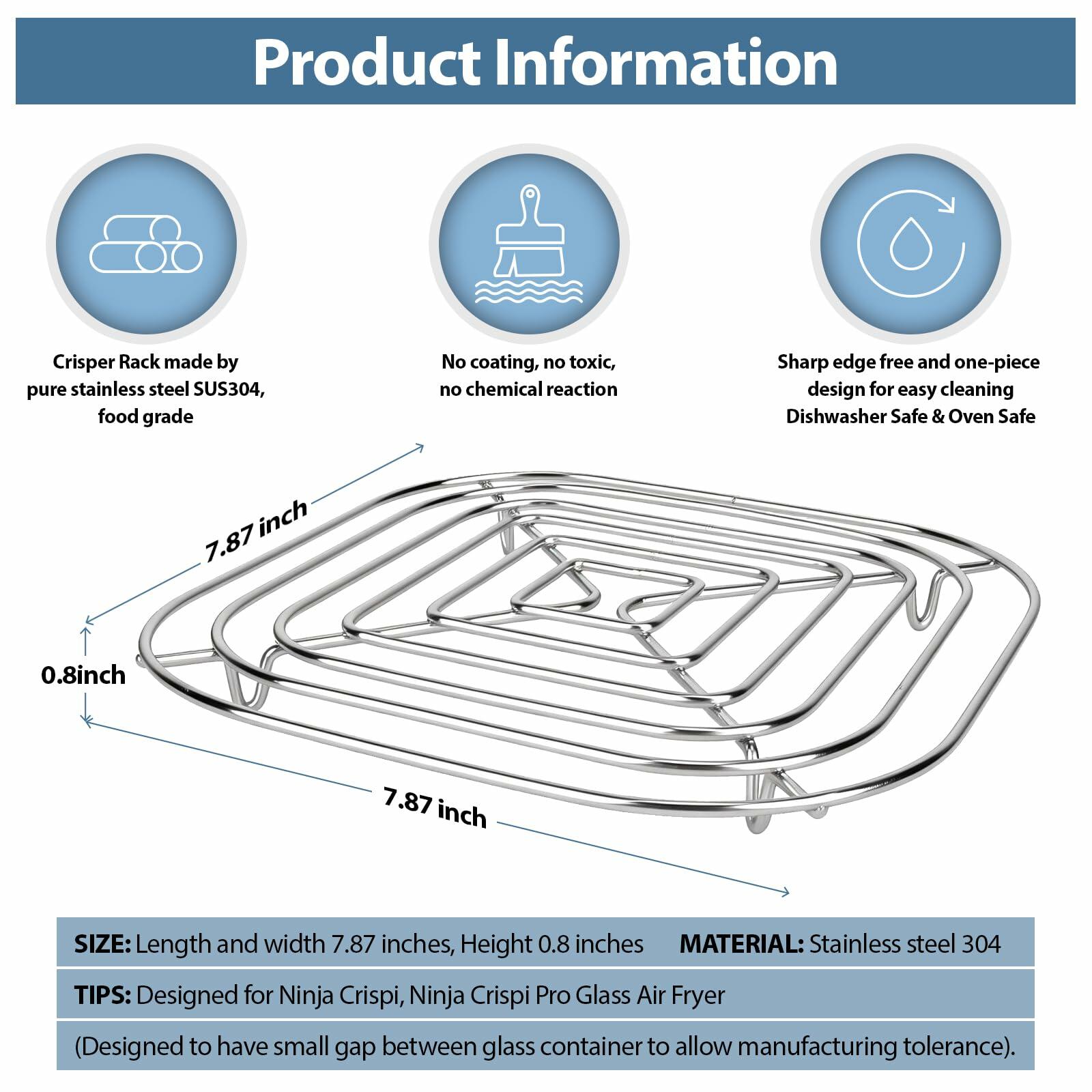 foboko Crisper Rack for Ninja Crispi Air Fryer FN101, Ninja Crispi Accessories,