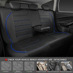 CAR PASS Universal FIT Piping Leather Car Seat Cover, for suvs,Van,Trucks,Airbag