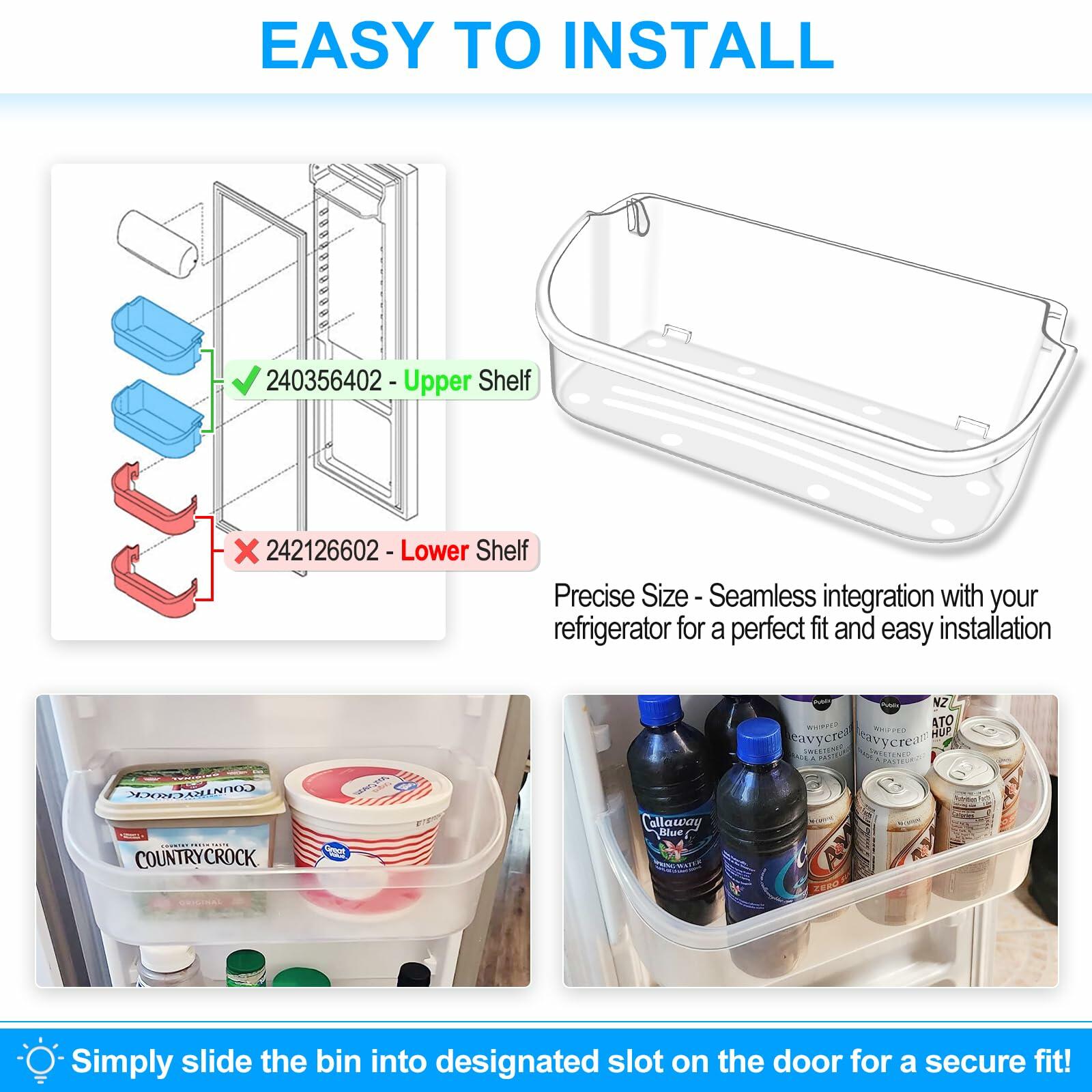 UPGRADED 240356402 Refrigerator Door Bin Compatible with Frigidaire Door Shelf